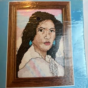 1994 Candamar Designs Counted Cross Stitch Kit  #5006 Indian Woman USA Sealed